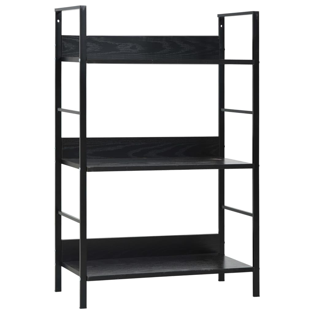 vidaXL 3-Layer Book Shelf - Engineered Wood Construction with Steel Structure - White Compact Bookcase for Storage and Display
